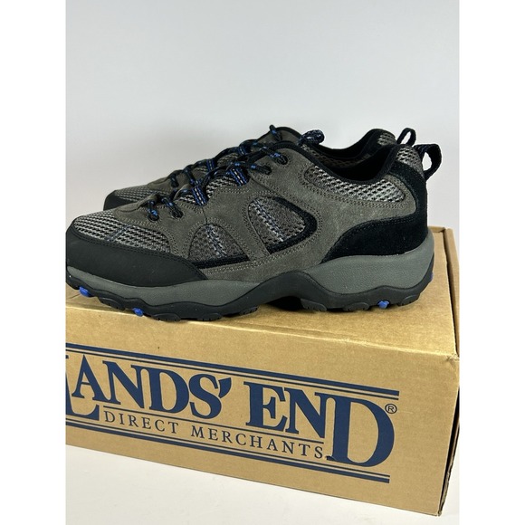 Lands End Mens Gray Suede Outdoor Lace Up Trail Hiking Shoes Size 10M #79770 NEW main image 5